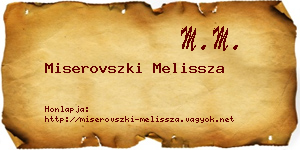 Miserovszki Melissza névjegykártya